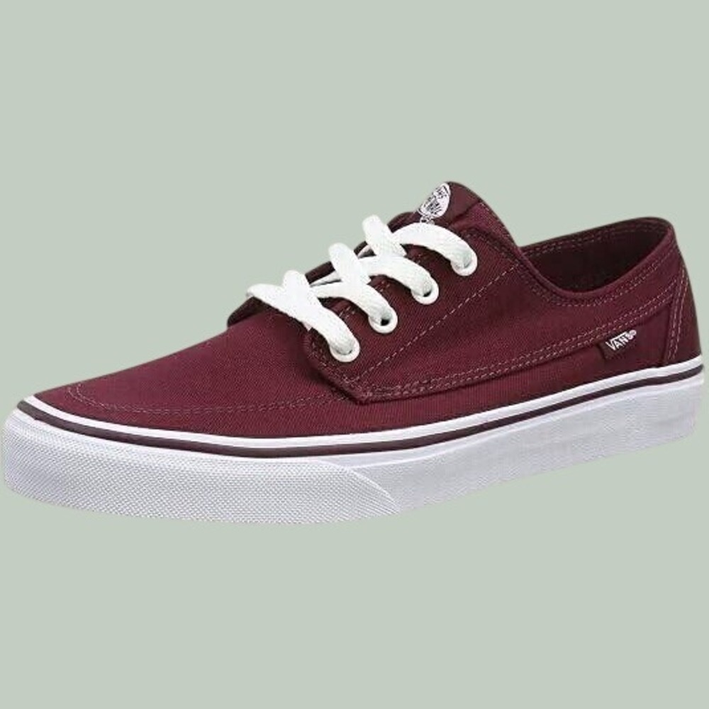 Vans Brigata Burgundy Canvas Low Top Men's Size 12
